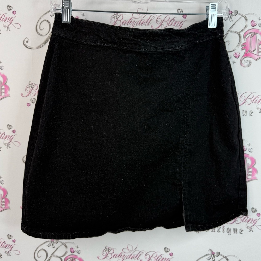 Skirt mini zip up gold back detail Classic Black A-Line Skirt - Unbranded